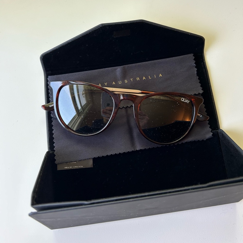 Quay Australia Great Escape Sunglasses Tortoise and Green